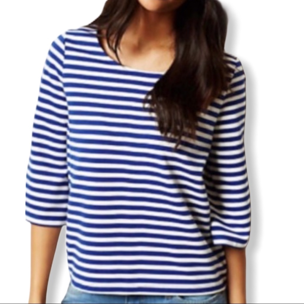 Anthro Postmark Genoa Stripe Zipper Back Top XS - Picture 2 of 12